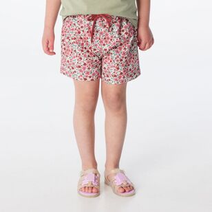 Cape Kids Volley Shorts Red Floral