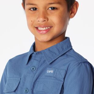 Cape Kids Long Sleeve Fishing Shirt Blue