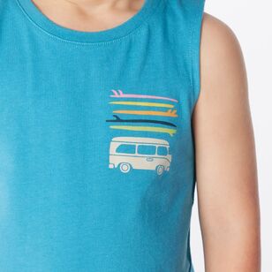 Cape Kids Muscle Tank Teal