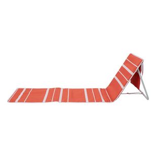 Life! Oasis Reclining Beach Lounger With Pillow Red Stripe