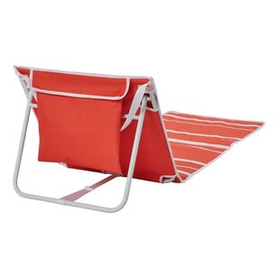 Life! Oasis Reclining Beach Lounger With Pillow Red Stripe