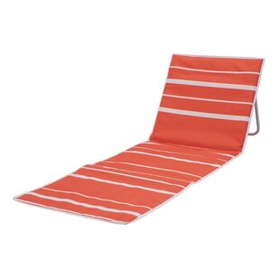 Life! Oasis Reclining Beach Lounger With Pillow Red Stripe