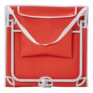 Life! Oasis Reclining Beach Lounger With Pillow Red Stripe