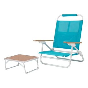 Life! Beach Days Reclining Arm Chair With Table Teal