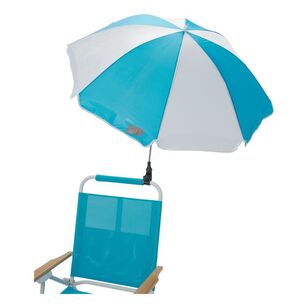 Life! Beach Days Clip-On Umbrella Teal & White