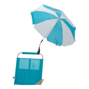 Life! Beach Days Clip-On Umbrella Teal & White