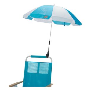 Life! Beach Days Clip-On Umbrella Teal & White