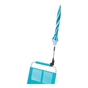 Life! Beach Days Clip-On Umbrella Teal & White