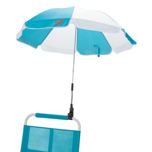 Life! Beach Days Clip-On Umbrella Teal & White