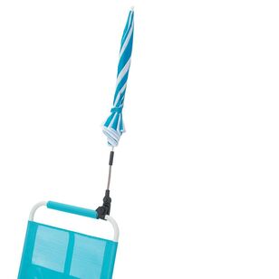 Life! Beach Days Clip-On Umbrella Teal & White