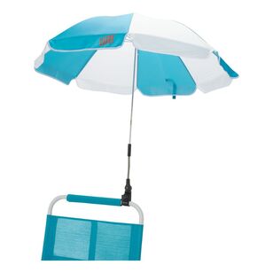 Life! Beach Days Clip-On Umbrella Teal & White