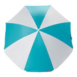 Life! Beach Days Beach Umbrella Teal & White 1.8 m