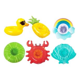 We Love Summer 6 Pack Inflatable Cup Holders Multicoloured