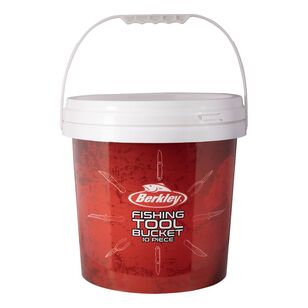 Berkley 10 Piece Fishing Tool Bucket Red & White 10 Piece