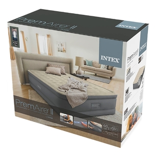 Intex Queen PremAire II Elevated Air Mattress with Digital Control and Built-in Pump