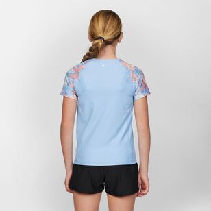 O'Neill Youth Nixie Short Sleeve Rashvest Blue Floral