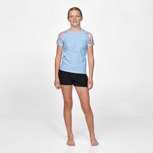 O'Neill Youth Nixie Short Sleeve Rashvest Blue Floral