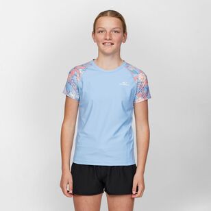 O'Neill Youth Nixie Short Sleeve Rashvest Blue Floral