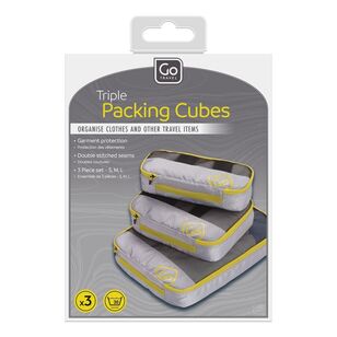 Go Travel Mixed Size Packing Cubes 3 Pack Yellow