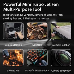 Crossgun Rechargeable Mini Turbo Jet Fan Blower Black