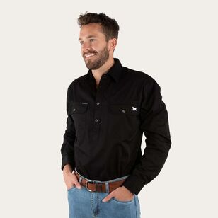 Ringers Western Men's King River Half Button Work Shirt Black