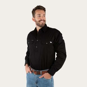 Ringers Western Men's King River Half Button Work Shirt Black