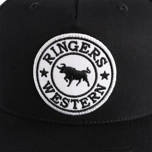 Ringers Western Men's Signature Bull Trucker Cap Black & White One Size