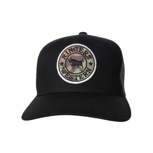 Ringers Western Men's Signature Bull Trucker Cap Camo & Black One Size