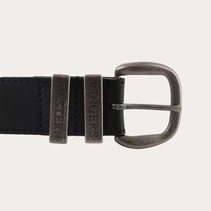 Ringers Western Men's James Belt Black & Silver