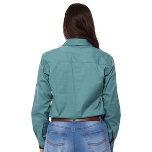 Ringers Western Women's Pentecost River Half Button Work Shirt Dusty Jade