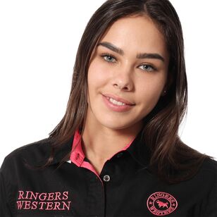 Ringers Western Women's Signature Jillaroo Full Button Work Shirt Black & Melon