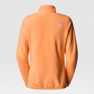 The North Face Women's 100 Glacier Quarter Zip Fleece Bright Cantaloupe