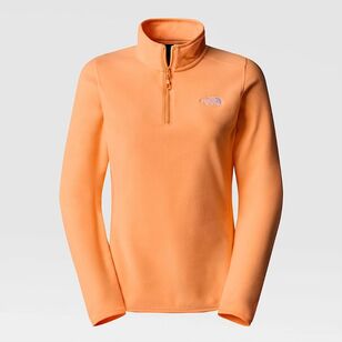 The North Face Women's 100 Glacier Quarter Zip Fleece Bright Cantaloupe