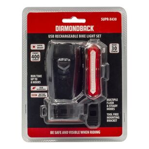 Diamondback USB Rechargeable Front & Rear Bike Light SUPR-X430 Multicoloured