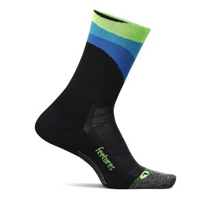 Feetures Unisex Elite Light Cushion Mini-Crew Sock Rhythmic Black