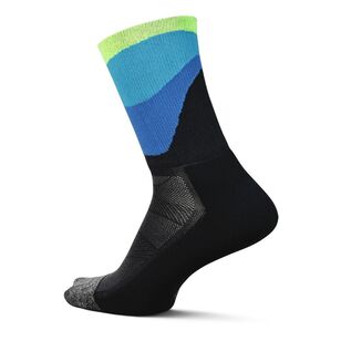 Feetures Unisex Elite Light Cushion Mini-Crew Sock Rhythmic Black