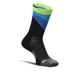 Feetures Unisex Elite Light Cushion Mini-Crew Sock Rhythmic Black