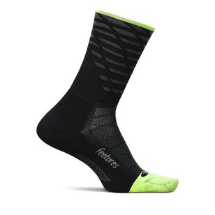 Feetures Unisex Elite Light Cushion Mini-Crew Sock Tempo Black