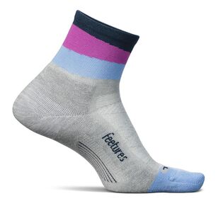 Feetures Unisex Elite Light Cushion Quarter Crew Sock Lunar Ascent