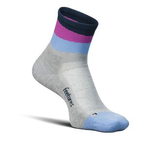 Feetures Unisex Elite Light Cushion Quarter Crew Sock Lunar Ascent