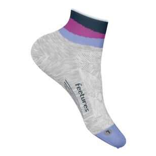 Feetures Unisex Elite Light Cushion Quarter Crew Sock Lunar Ascent