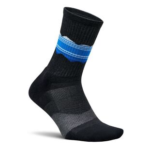 Feetures Unisex Trail Max Cushion Mini Crew Sock Blue Ridge Charcoal