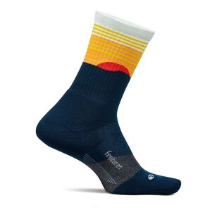 Feetures Unisex Trail Max Cushion Mini Crew Sock Table Rock Navy