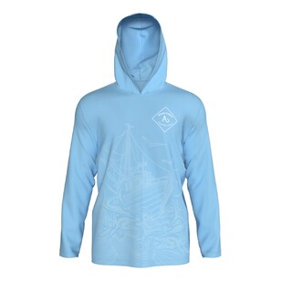 Anaconda Anglers Association Hooded Fishing Shirt Light Blue