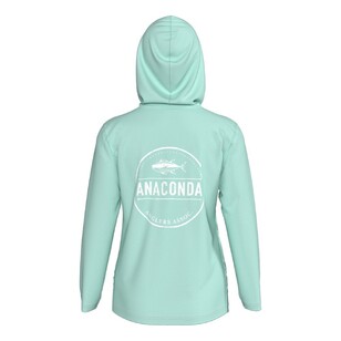 Anaconda Anglers Association Hooded Fishing Shirt Womens Mint