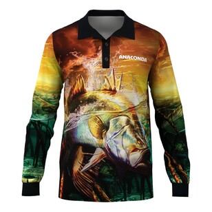 Anaconda Species Polo Fishing Shirt Barramundi