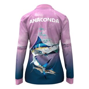 Anaconda Species Polo Fishing Shirt Womens Pink Marlin