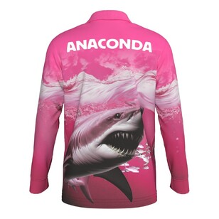 Anaconda Species Polo Fishing Shirt Womens Pink Great White Shark