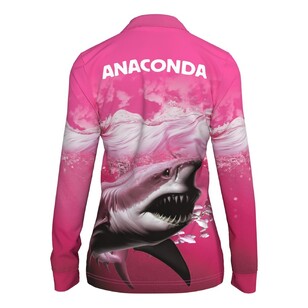 Anaconda Species Polo Fishing Shirt Youth Pink Great White Shark