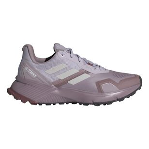 adidas Women's Terrex Soulstride Trail Shoe Fig, Grey & Crimson